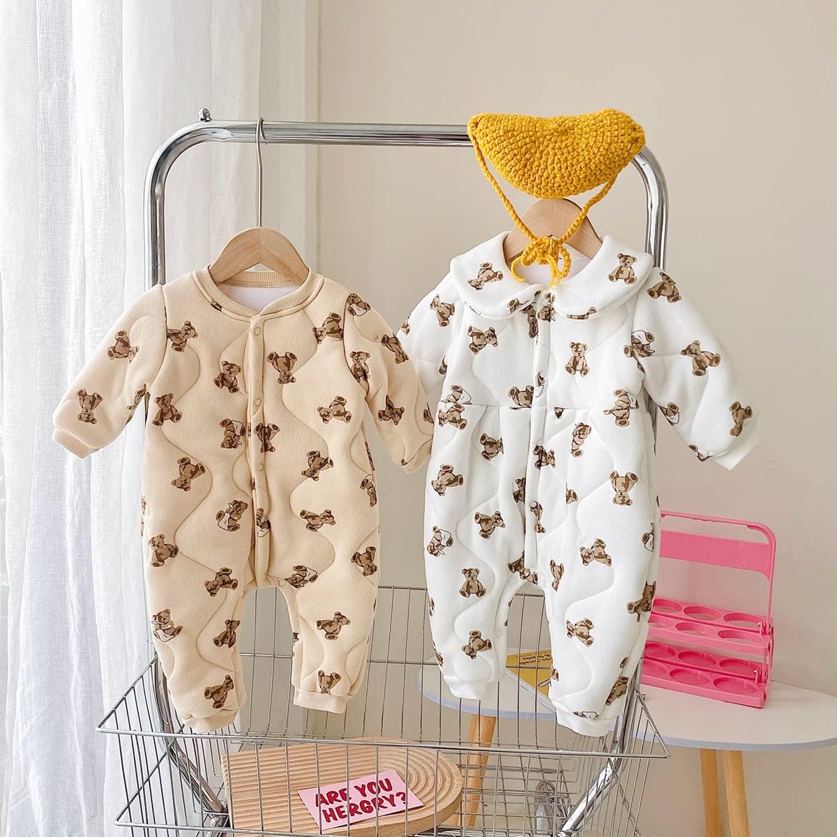 Winter Warm Cute Bear Printing Baby Rompers Long Sleeve Infants Clothing Jumpsuits Casual