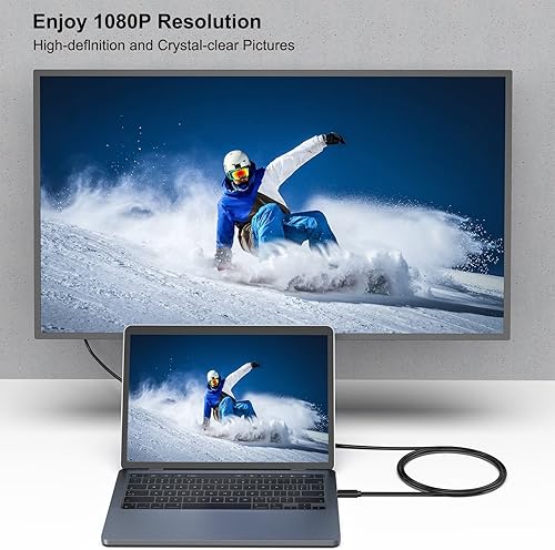 Miniatura 2 de BENFEI Cable USB C a DVI de 3 pies, cable USB tipo C a DVI Thunderbolt 34 compatible con iPhone 15 ProMax, MacBook ProAir 2023, iPad Pro, iMac, S23,