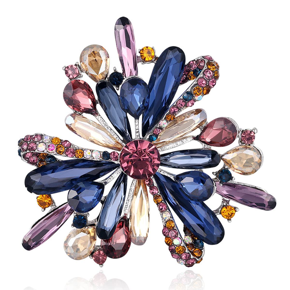 MecoolWomen Vintage Diamond Brooch Pins Elegant Simulated Crystal Brooches