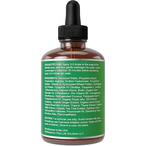 Miniatura 6 de Biotina + aceite de palma enana americana para el crecimiento del cabello. Con vitamina E, extracto de romero, amla. Suero vegano engrosante,