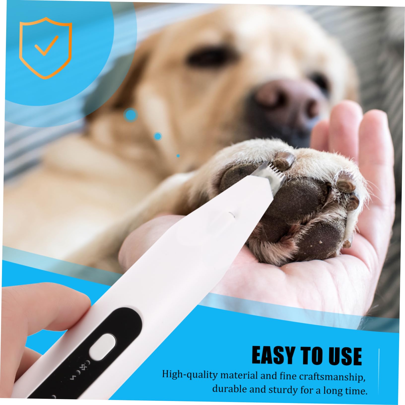 Recortadora Eléctrica Recargable para Pelo de Mascotas Cortapelos Seguro con Luz LED Diseño Cerámico para Uñas y Patas y Gatos