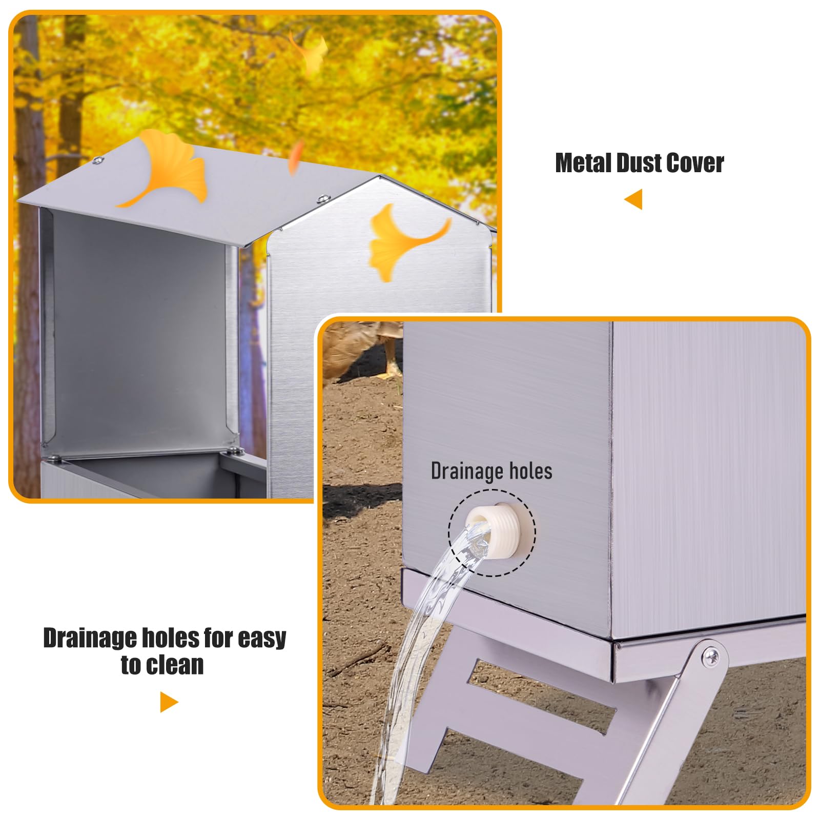 Alimentador automático de agua de pollo de acero inoxidable, kit dispensador de agua de aves de corral controlado por flotador para gallina, paloma, codornices, pavo, pato, ganso, con