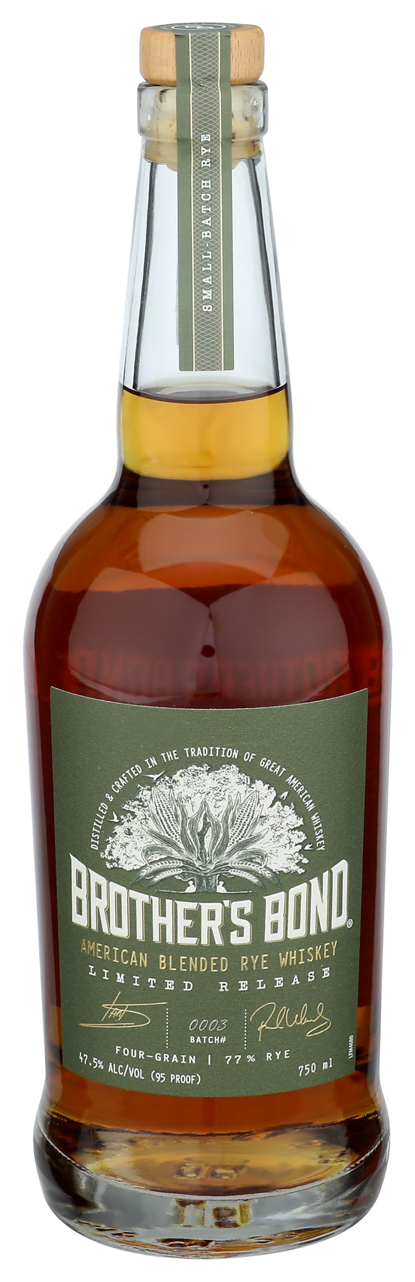 BROTHER'S BOND AMERICAN BLENDED RYE WHISKEY 750 ml (47,5% Vol) - Ian Somerhalder & Paul Wesley + 2 hochwertige Whiskey Steine im Geschenkbeutel dazu
