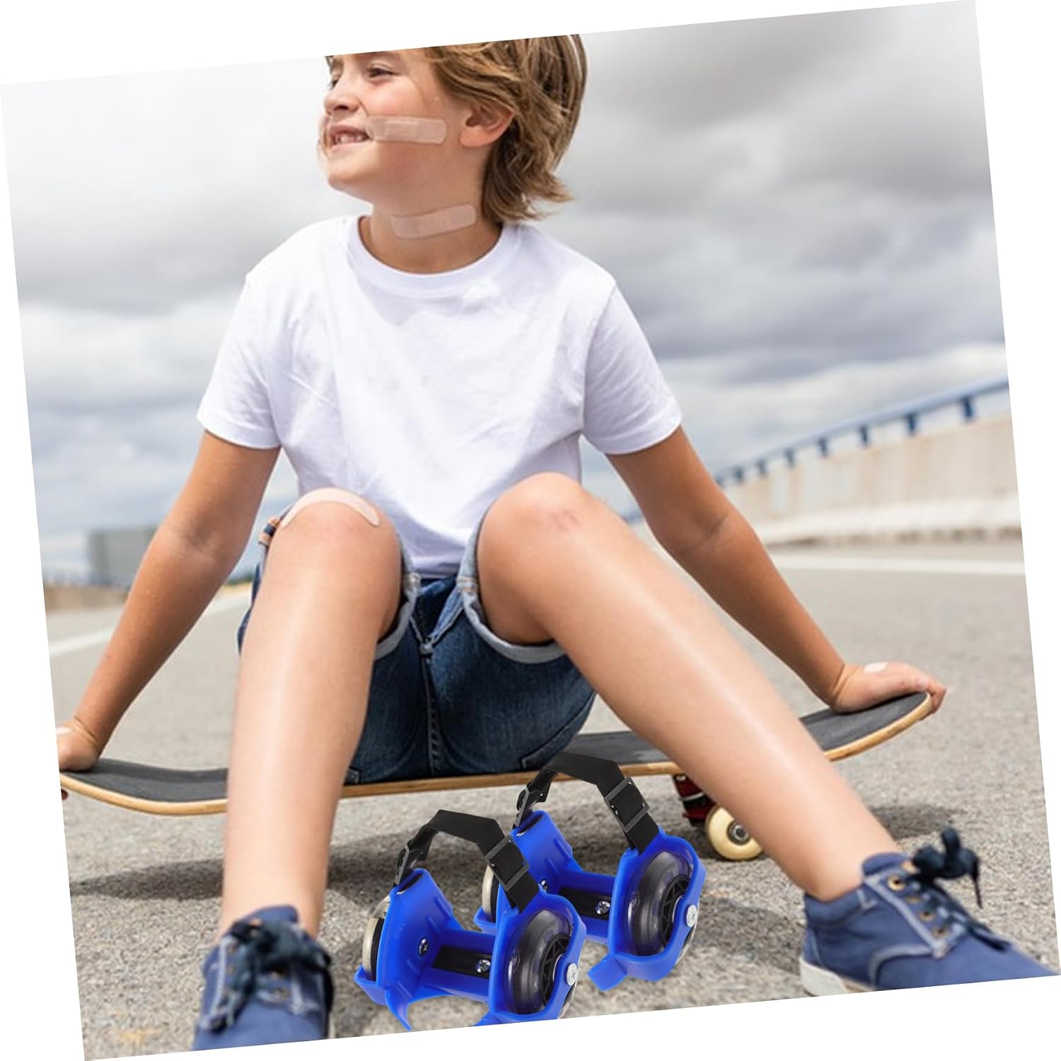 TOYANDONA 2pairs Roller Skates for Boys and Girls Adjustable Skating Shoes Outdoor Roller Skates