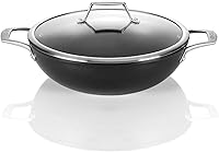 Vista 9 de TECHEF - Colección Onyx, sartén antiadherente de fondo plano de 12 pulgadas con tapa de vidrio, sin PFOA, apto para lavavajillas y horno, fabricado