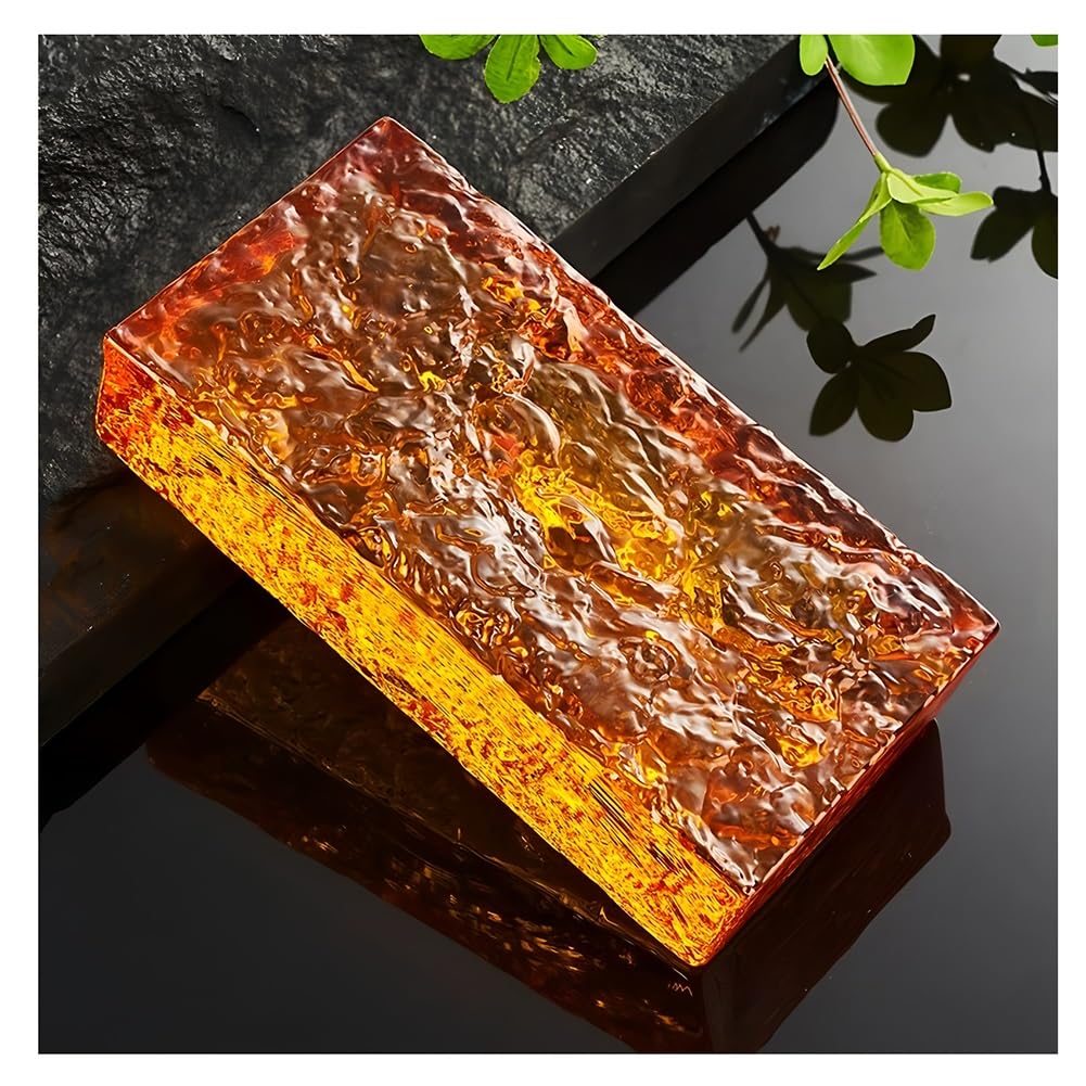 Cegła szklana, Szklane cegły kryształowe w wielu kolorach, różne rozmiary, do remontu biura i domu(Orange,100x100x20mm)