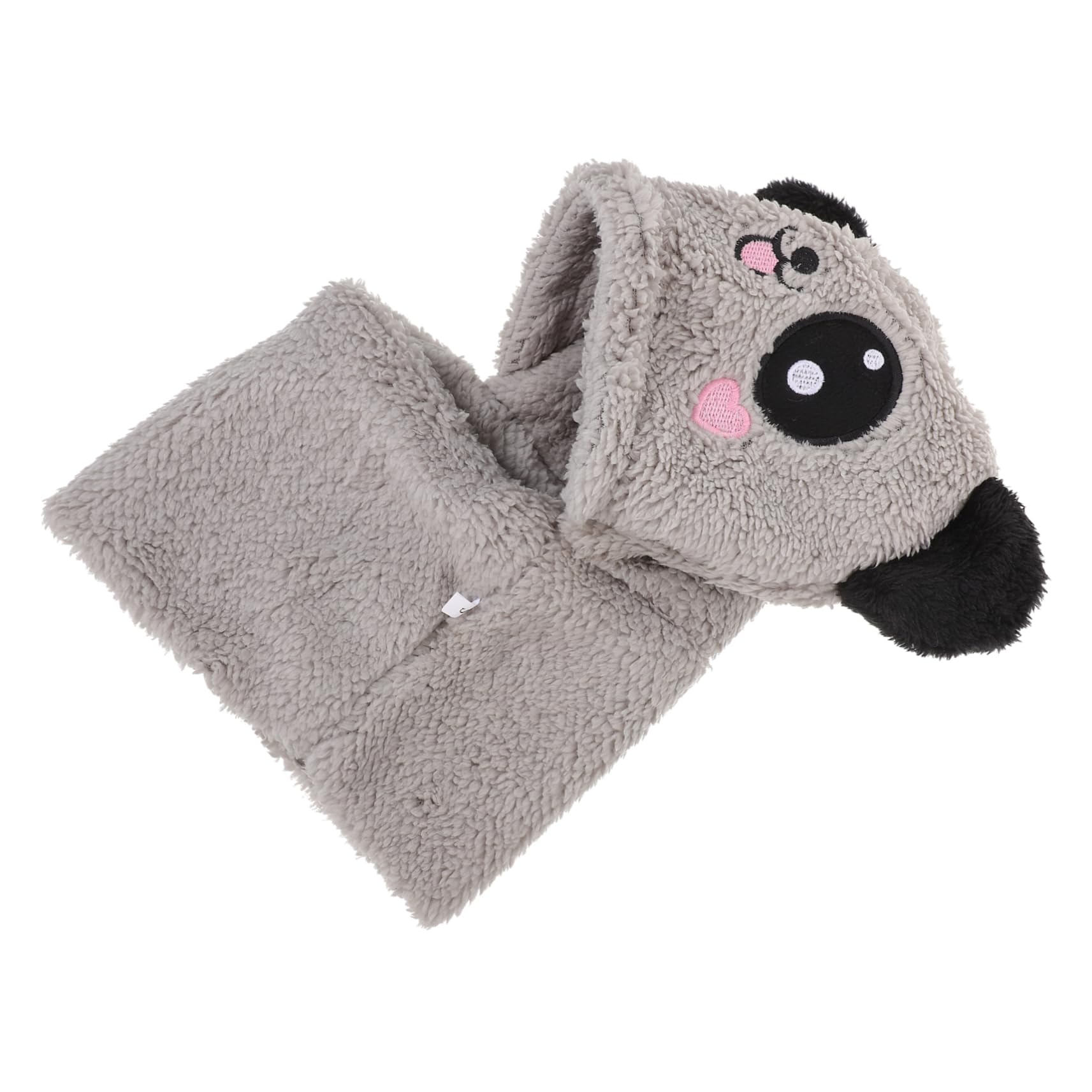 SUPVOX Cartoon Animal Ear Boys and Girls Scarf and Hat Winter Neck Warmer Set Windproof and Stylish for Toddlers Grey