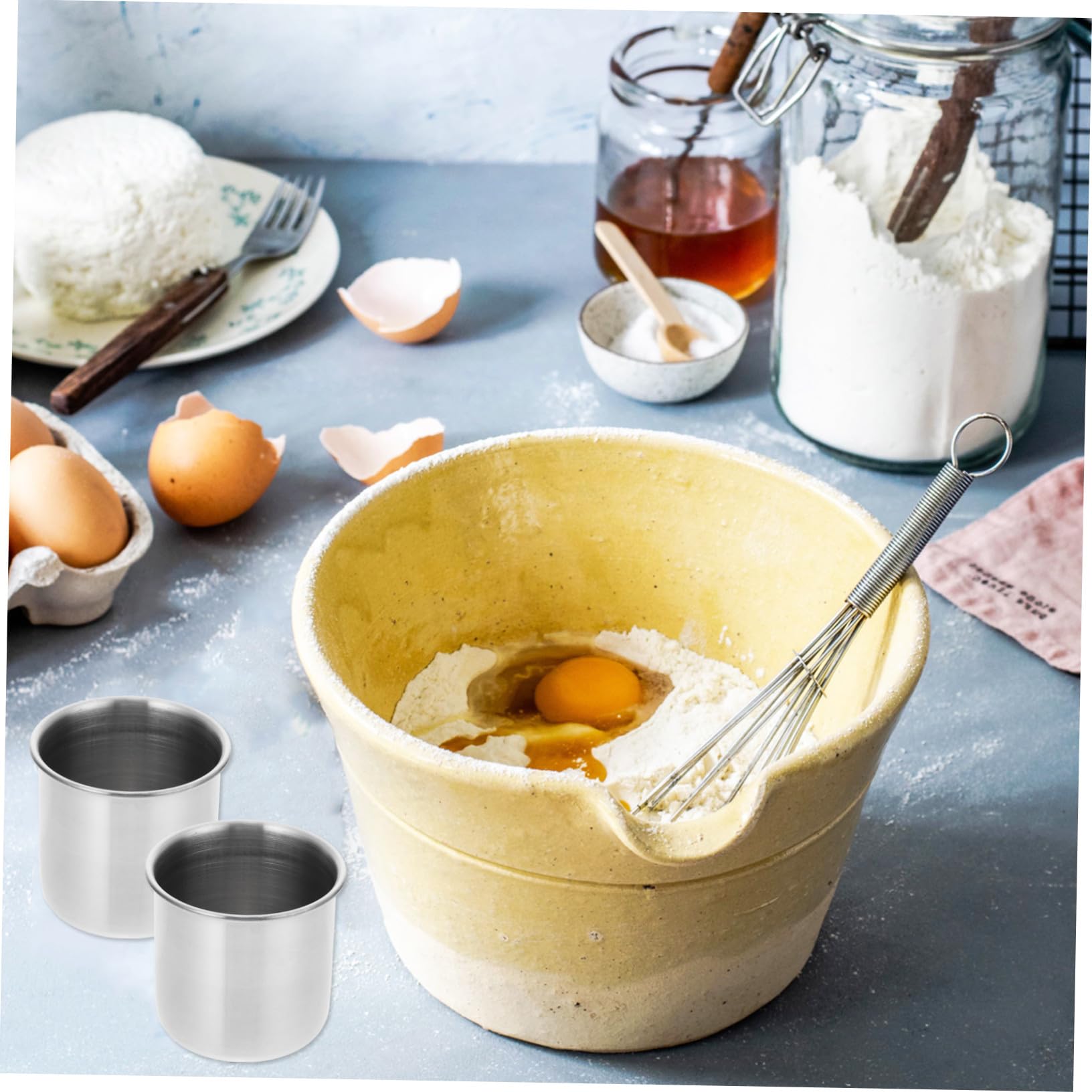 6 Piezas Vasos Medidores Inoxidable de Tazas Pequeñas para Medición y Uso Doméstico Resistentes y Reutilizables