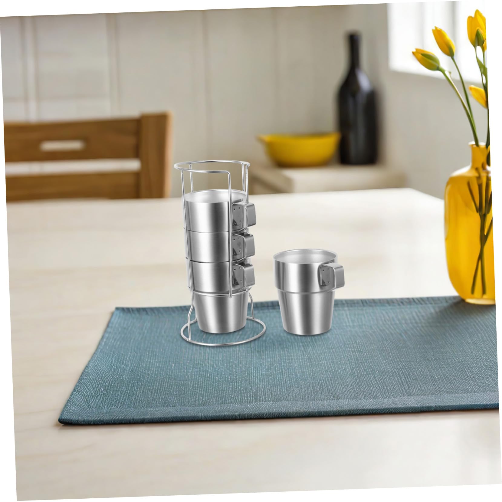 Cabilock Taza Infantil de Doble Pared con Asa, Acero Inoxidable 300 Ml