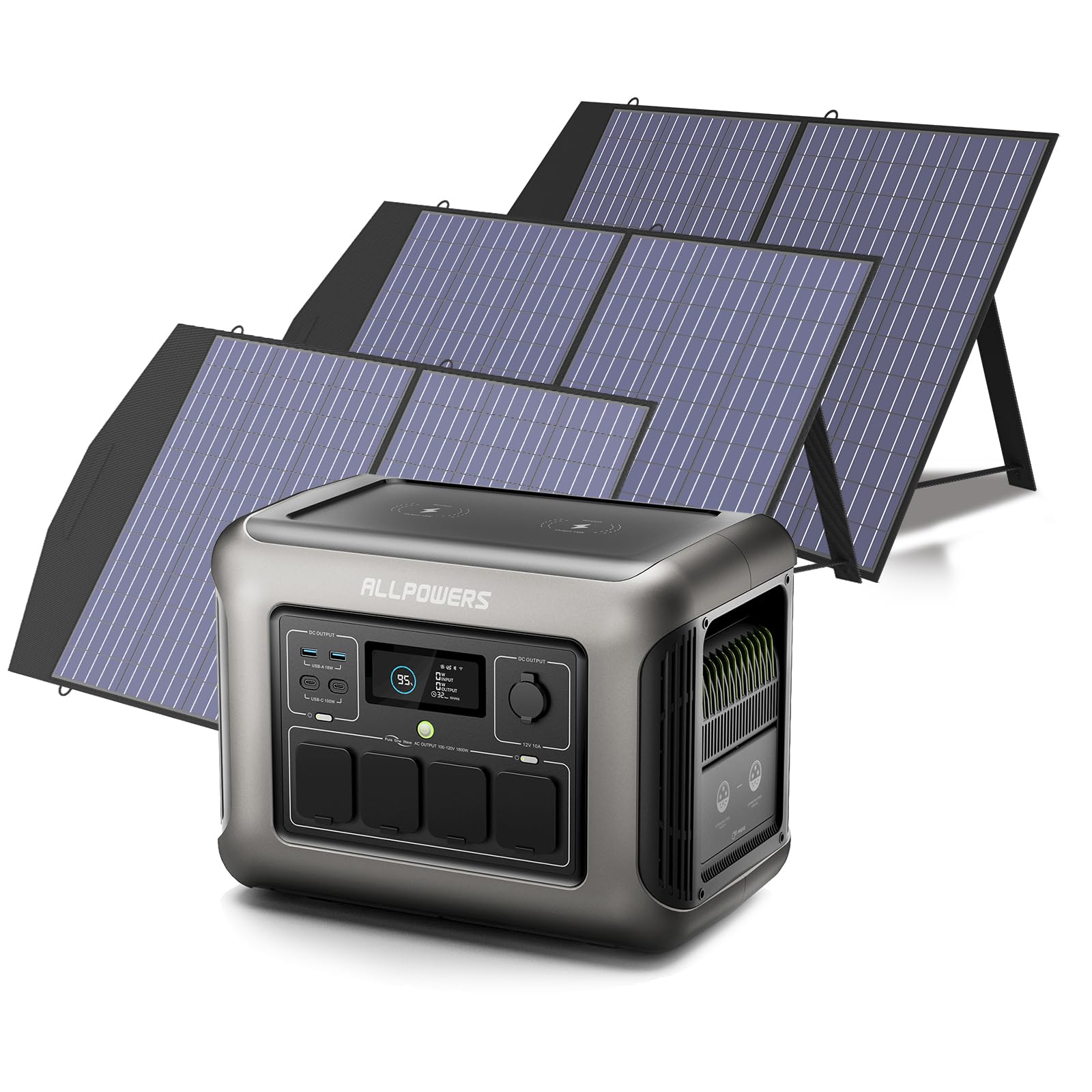 Station Electrique Portable ALLPOWERS R1500 1152Wh + Panneau Solaire 100W - Batterie LiFePO4, 11 Ports, UPS