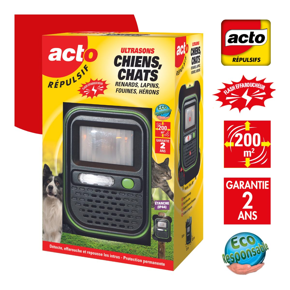 ACTO REPULSIF ULTRASONS Cani – Gatti – Volpi – Conigli – Fouine – Herons RUSCH4