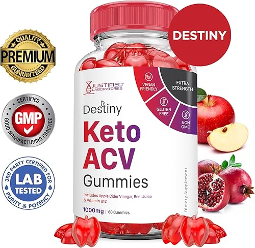 Miniatura 2 de Destiny Keto ACV - Gomitas de fórmula avanzada de 1000 mg Destiny Keto Gummies Vinagre de sidra de manzana formulado con jugo de granada y remolacha