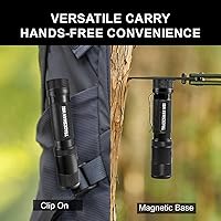 Vista 4 de Powertac M6 G3 Tradesman Flashlight – 2030 Lumens, 330m Long Throw, Magnetic Tail, Rechargeable Compact EDC LED Light for Camping, Hiking, and