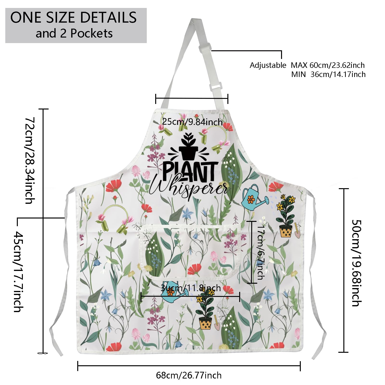 MBMSO Delantal de jardinería de plantas, delantal susurrador de plantas para regalos de jardinero, delantal de plantas para mamá, regalo para amantes de las plantas