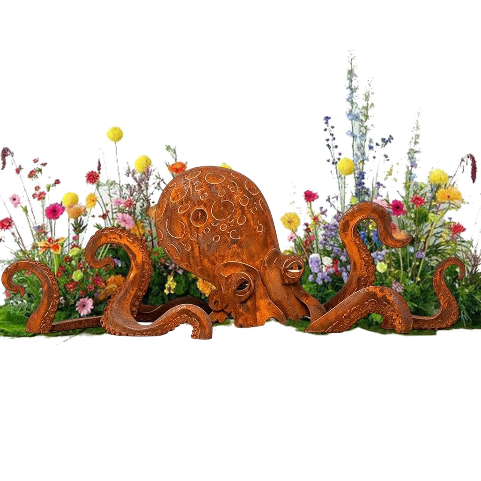 Statue de pieuvre en métal pour sublimer votre bord de piscine et vos soirées terrasse