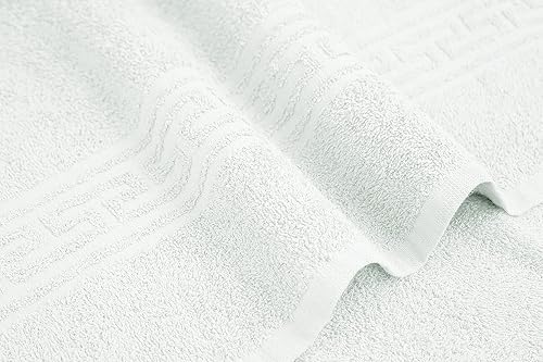 Miniatura 7 de STF Paquete de 6 toallas de baño blancas de hotel a granel de 24 x 48 pulgadas, 100% algodón, económicas y económicas para usos comerciales,