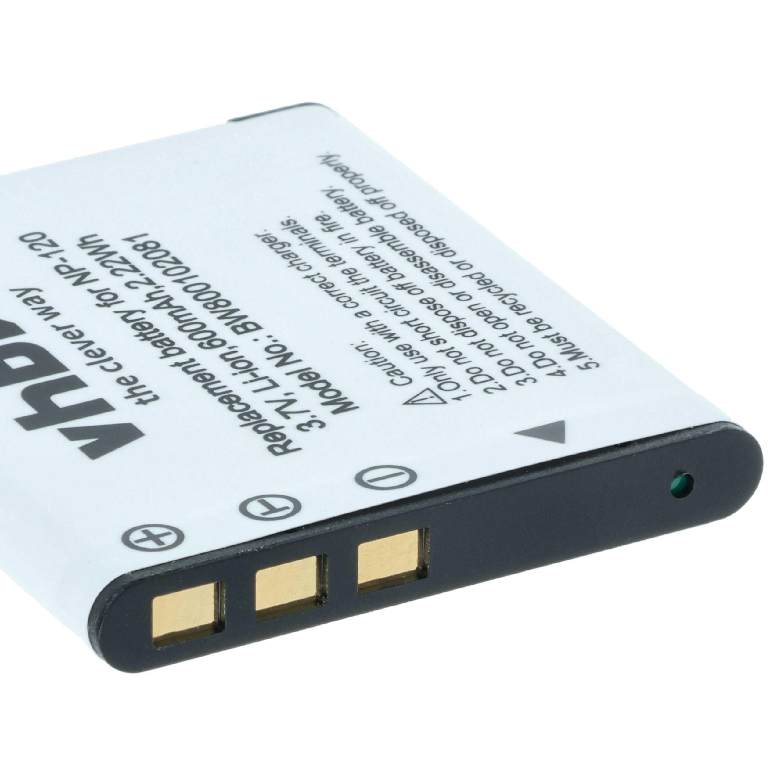 vhbw 2x batteria compatibile con Casio Exilim EX-S200, EX-Z680, EX-ZS10, EX- Z690, EX-ZS15, EX-ZS20, EX-ZS12 fotocamera (550mAh, 3,6V, Li-Ion