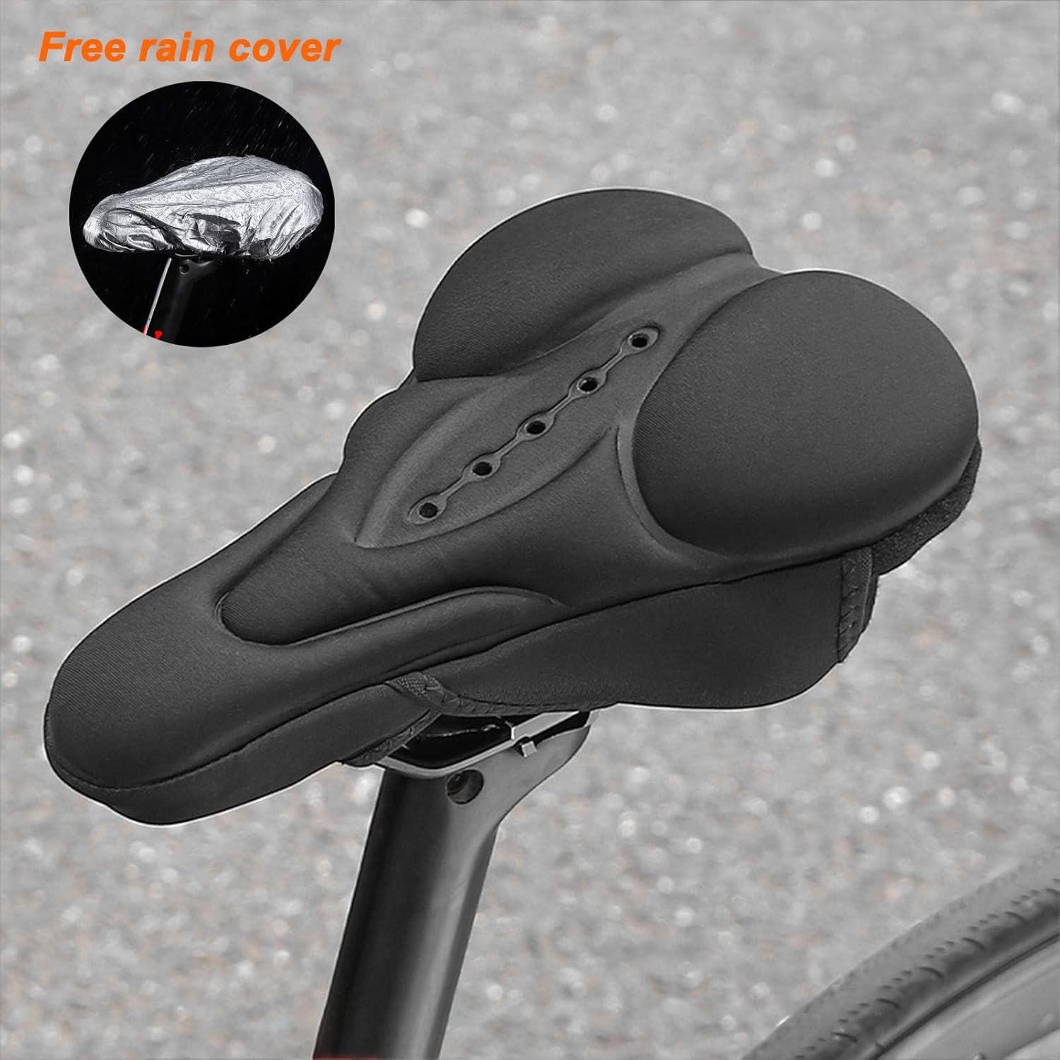 Coprisella per Bicicletta per Merida Ride 88 2014, Copri Sella Bicicletta Comoda in Memory Foam a Doppio Strato, Coprisella Bici Gel Morbido,Black1