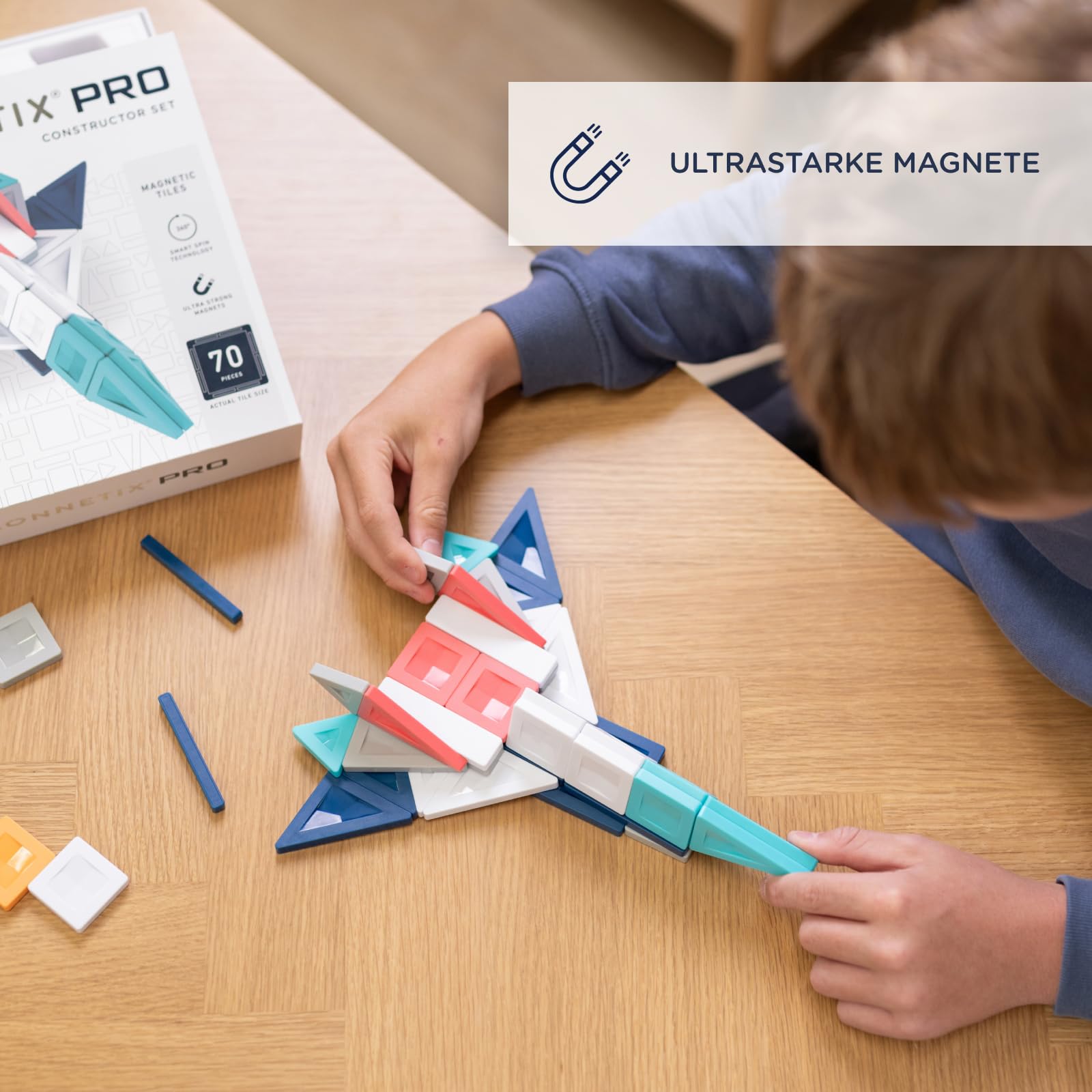 CONNETIX PRO Magnetbausteine Konstruktionsset, 70 Stück