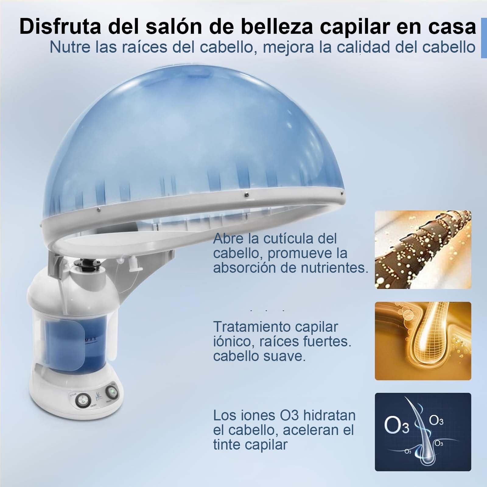 Hair Care ETKD2328a - Vaporizador facial y para el cabello 2 en 1 de ozono iónico, instrumento de belleza