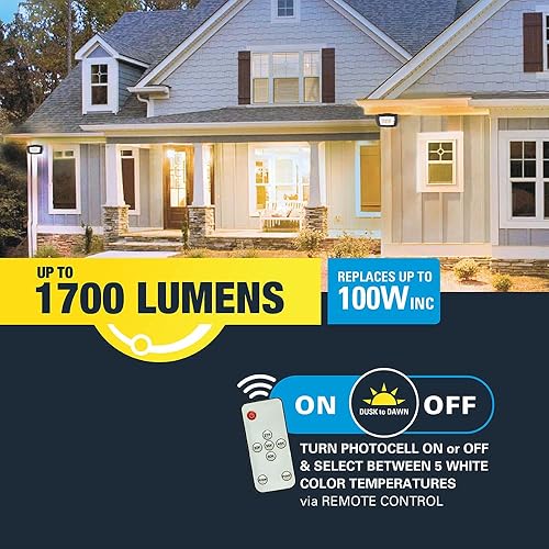 Miniatura 6 de HALO ARFL - Reflector residencial arquitectónico arquitectónico de bronce equivalente a vatios, para exteriores, 1500 lúmenes máximos