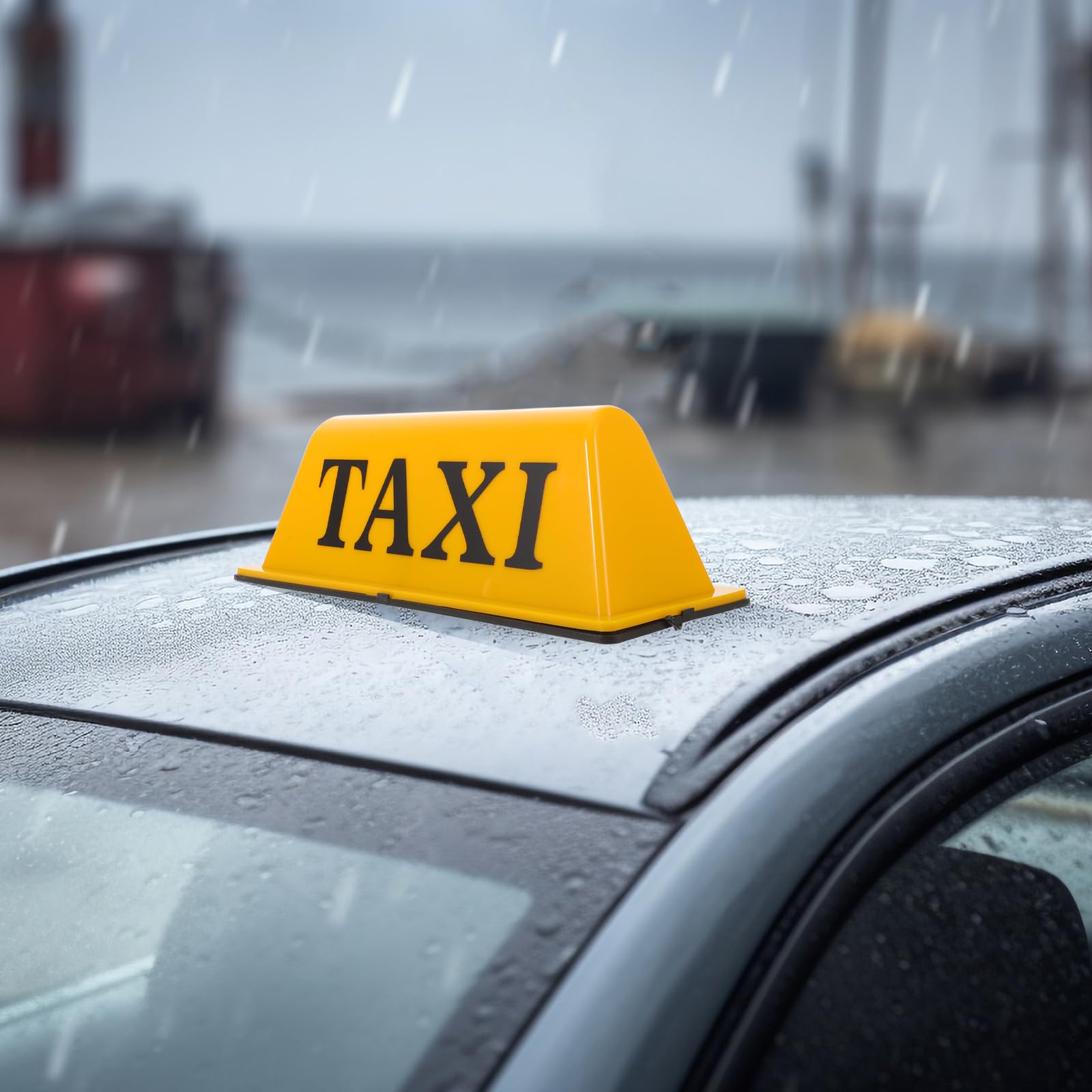Lampada da Tetto Taxi Magnetica Gialla per Auto con Luce LED Superiore, Segnale Illuminato Compatibile, Installazione Semplice per Guida Notturna Sicura