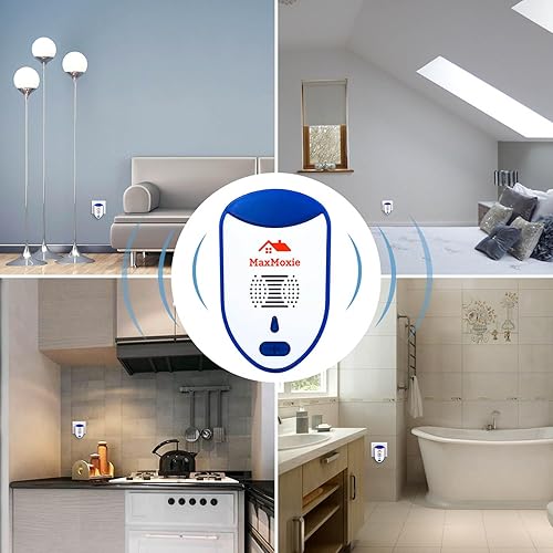 Miniatura 4 de Repelente ultrasónico de plagas, control electrónico humanitario para ratones, repelente electrónico de insectos, rechazo de roedores, chinches