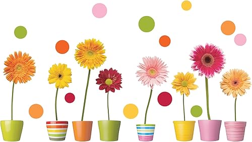 Crearreda Calcomanías para ventana de Gerberas CR-64003