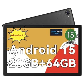 Whitedeer Android Tablet 10 Zoll - Android 15 Octa Core Gaming Tablet mit 20GB+64GB+1TB TF, Tablet PC mit OTG-Übertragung und Wi-Fi 6G, Widevine L1,5000mAh - Schwarz - Amazon product rated Grade A