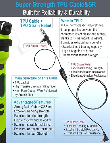 Miniatura 5 de commountain SL300 SL3500e Auricular con micrófono compatible con radios Motorola TLK-100 TLK-110 SL-300 SL7550 SL7550e SL-3500e TLK100 TLK110,