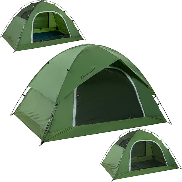 Clostnature Waterproof 2/4/6 Man Camping Tent - Compact 2 Person Dome Tent, Lightweight Tent for Backpacking, Easy Set Up Outdoor Tent with Kids for Camping, Hiking, Mountaineering