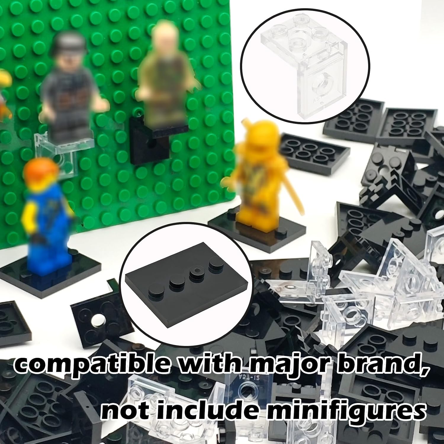 50Pcs Minifigure Display Stand Building Bricks (Clear) image 5