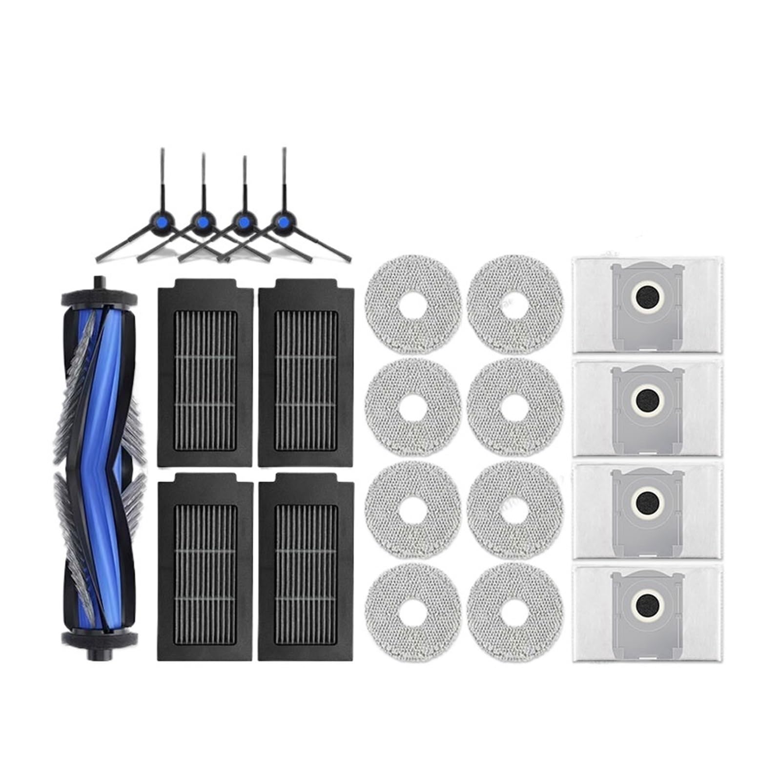 EEZII Vacuum Cleaner Accessories, Compatible For ECOVACS, T50 PRO OMNI / T50 AUTO / DDX67 Main Side Brush Filter Mop Cloth Dust Bag Parts(Combination Pack 2)