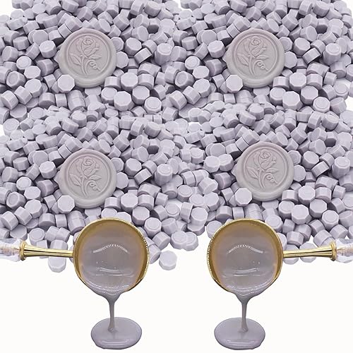 600 cuentas de cera de color morado claro, cuentas de cera de sellado prémium para sellos de sellos, paquete de repuesto de pellets de cera