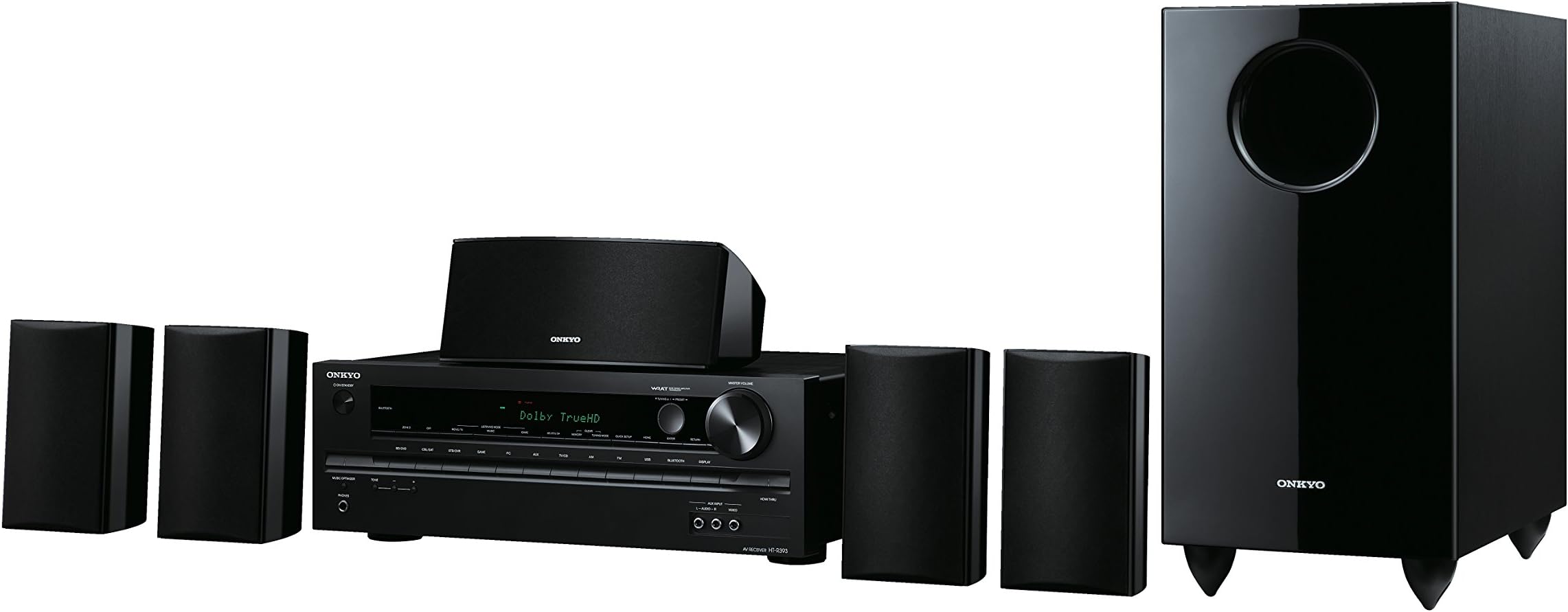 Onkyo HT-S3800(B) 5.1 Home Cinema System with AV Receiver and Speakers (Dolby TrueHD, 100 Watts/Channel, Multiroom, Bluetooth, Radio, Front USB/Audio in) Black