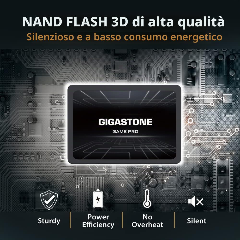 Gigastone SSD SATA III 128GB (5 Pack) 2,5" SSD interno 3D NAND Internal Solid State Drive Compatibile con Laptop e PC Desktop 2.5 Inch Velocit? di Lettura fino a 510MB/s SLC Cache Performance