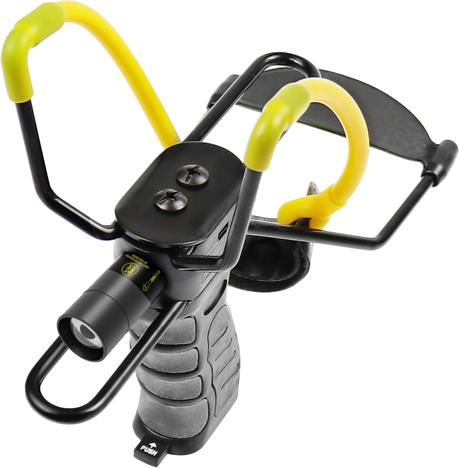 Slingshot with LED Flashlight & Wrist Support, Heavy Duty Elastic Band Outdoor Tool for Hunting, Camping & Survival