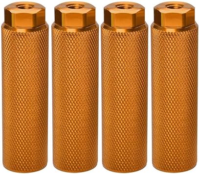4 Pcs Bike Pegs,Aluminum Alloy Anti-Skid Lead Foot Bicycle Pedals BMX Pegs for 3/8 Inch Axles Bicycle Accessories,Yellow