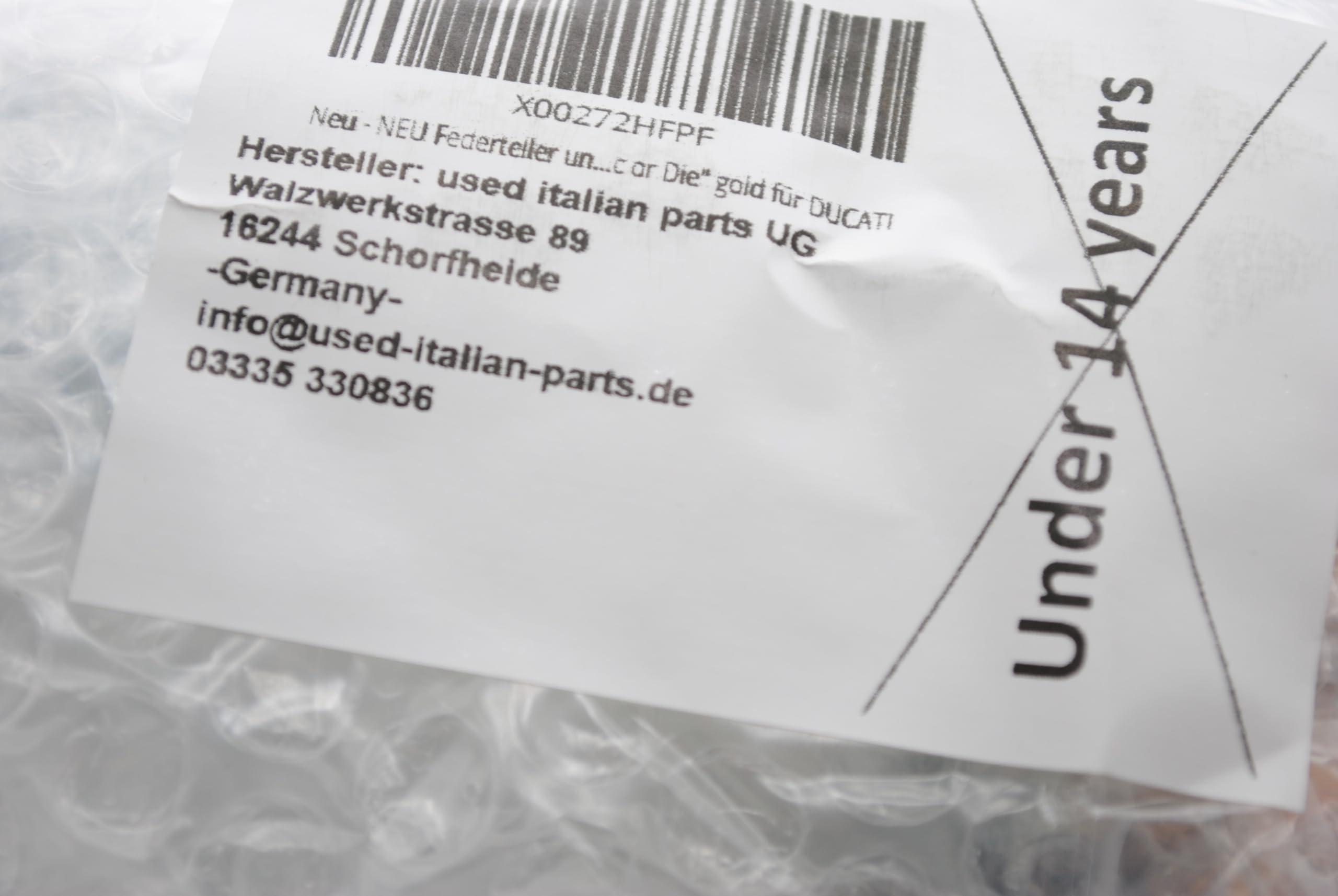 Disque à ressort et ressorts pour l'embrayage à sec « Duc or Die » doré pour Ducati