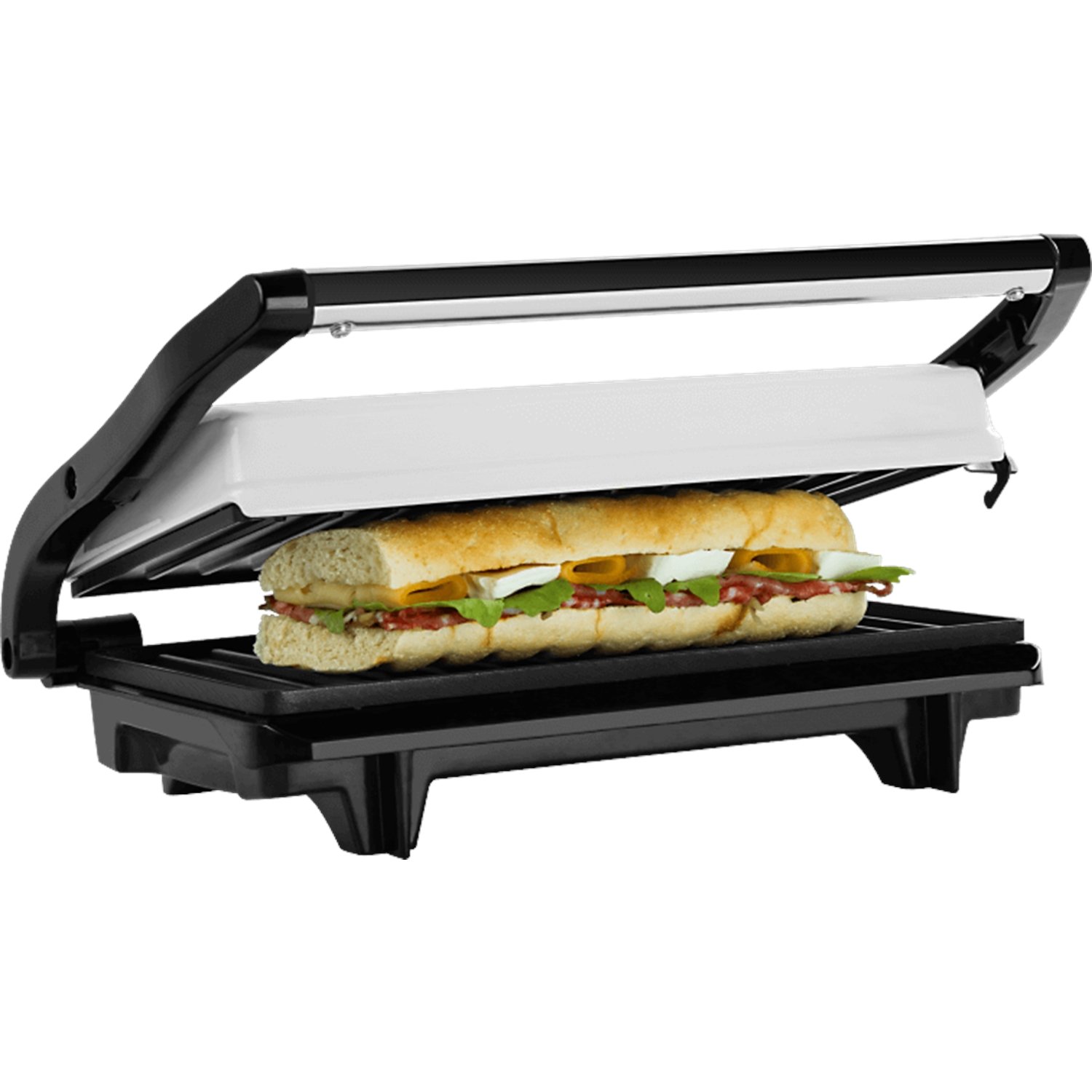 ECG S 1070 Panini Maker/Mini Grill, stal stopowa, biały