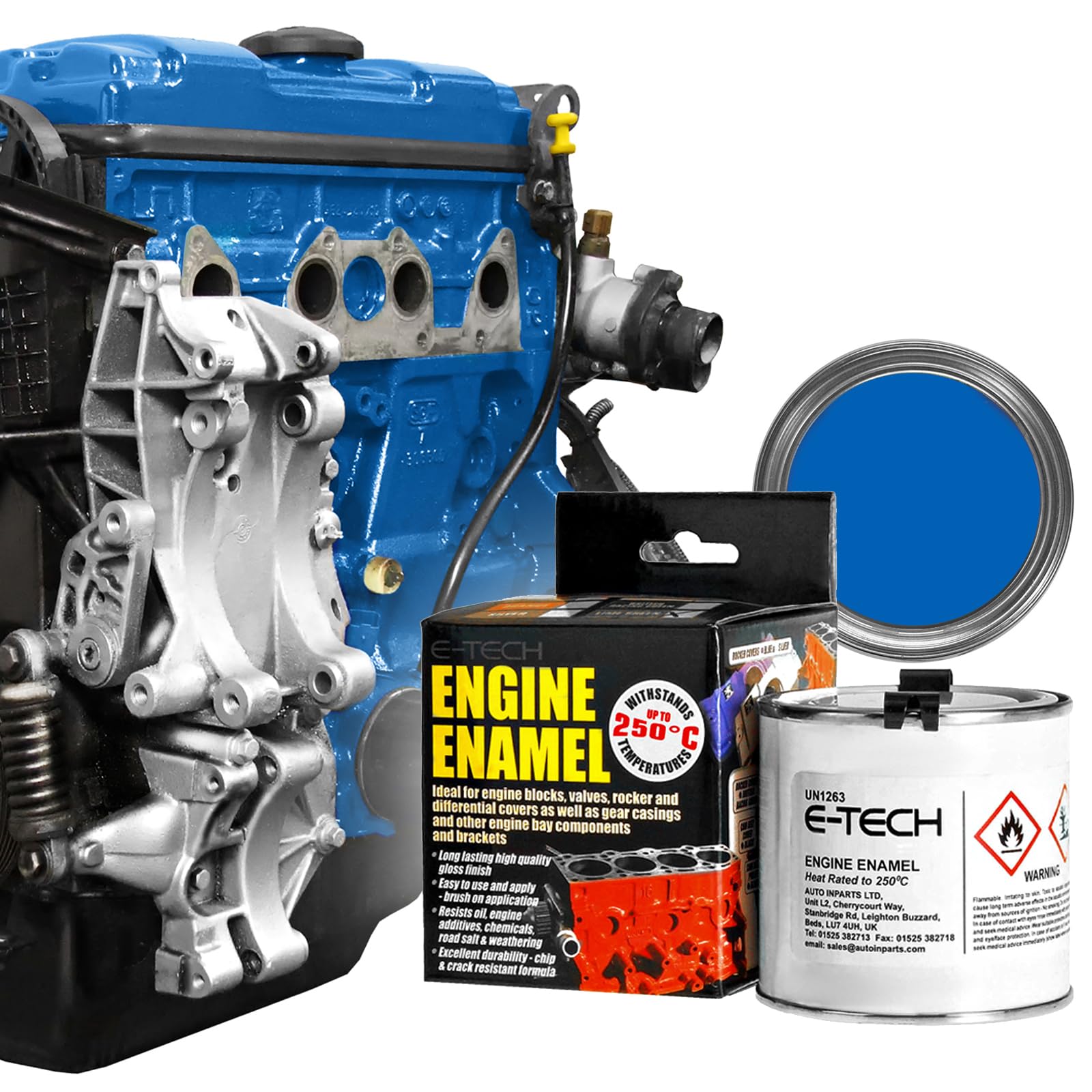 E-TECH Engine Enamel - 250ml Brush-on paint (Blue)