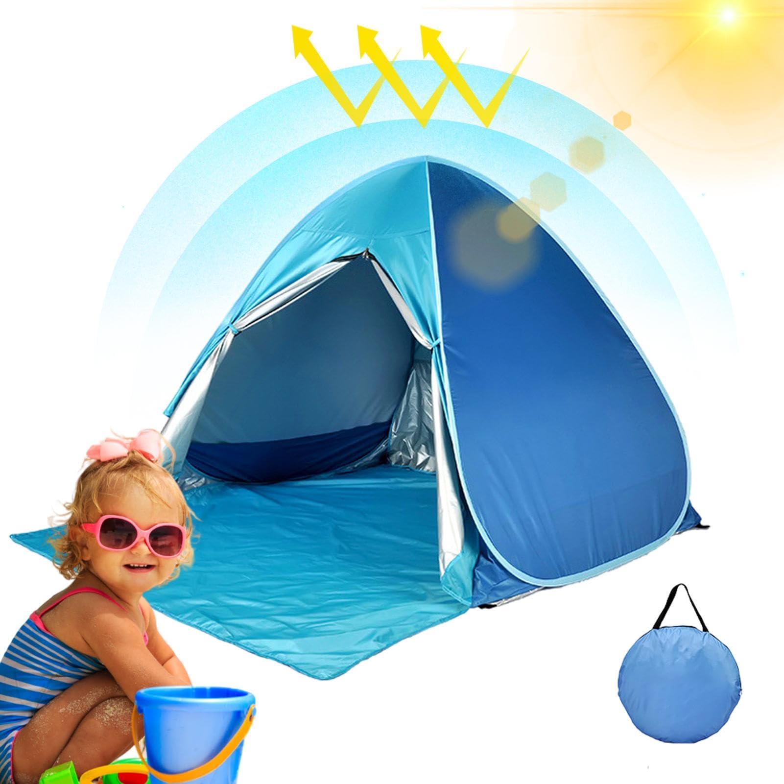 Tente UV de plage | Tente de pique-nique d'extérieur | Tente pare-soleil portable | Protection UV | Abri de plage avec fermeture éclair - Tente solaire portable pour la plage, tente de plage