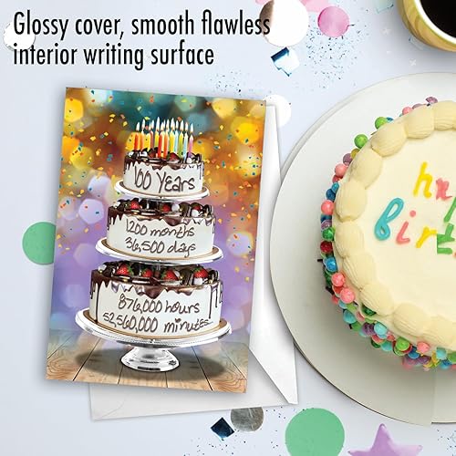 Miniatura 5 de NobleWorks - Divertida tarjeta de cumpleaños número 100 con sobre - Celebra el hito de las personas mayores de 100 años, tarjeta de felicitación