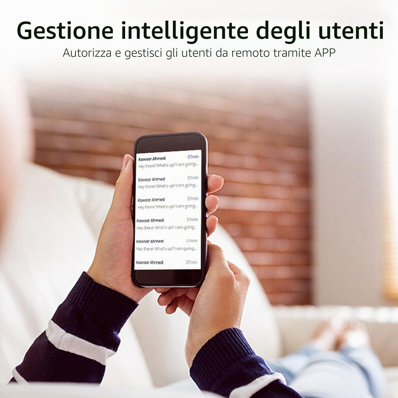 Smart Lock 5 in 1 serratura elettronica per porta con Wi-Fi e Bluetooth, controllo tramite app con tastiera touch per garage, hotel, ufficio