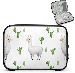 Travel Cable Organizer Pouch Cactus Alpaca Carry Case Portable Water Resistant Storage Bag for Cord Charger Phone Earphone SD Card