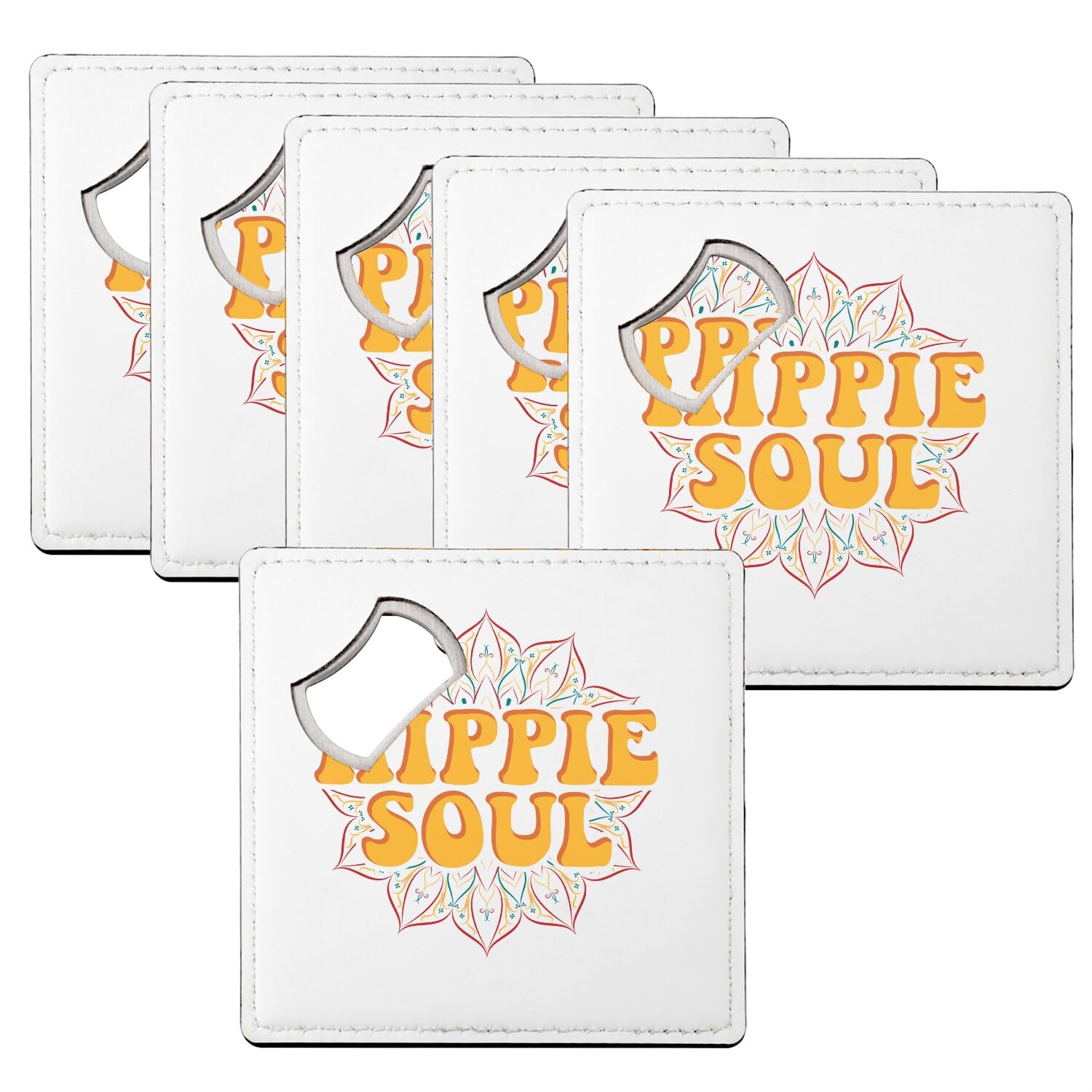 Sous-verre décapsuleur Hippie Soul le cadeau mandala idéal en lot