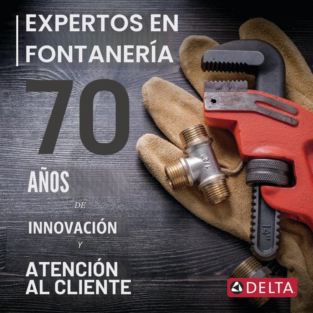 Delta Cabezal de ducha cromado de 5 ajustes, cabezal de ducha redondo de 6 pulgadas, cabezales de ducha, caudal de 1.75 GPM, cromado 52535