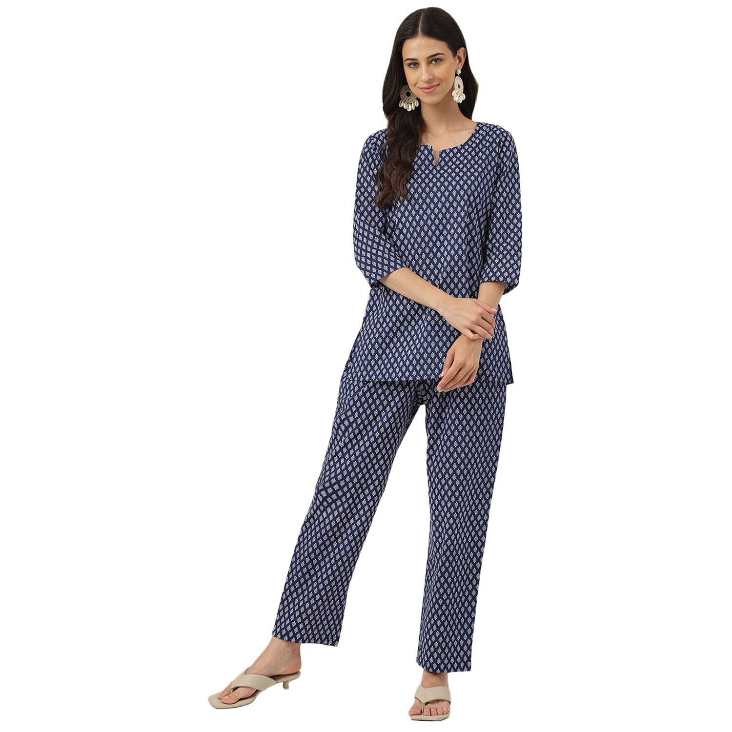 divena Blue Printed Loungewear/Nightwear(DK0227-P)-picture-13