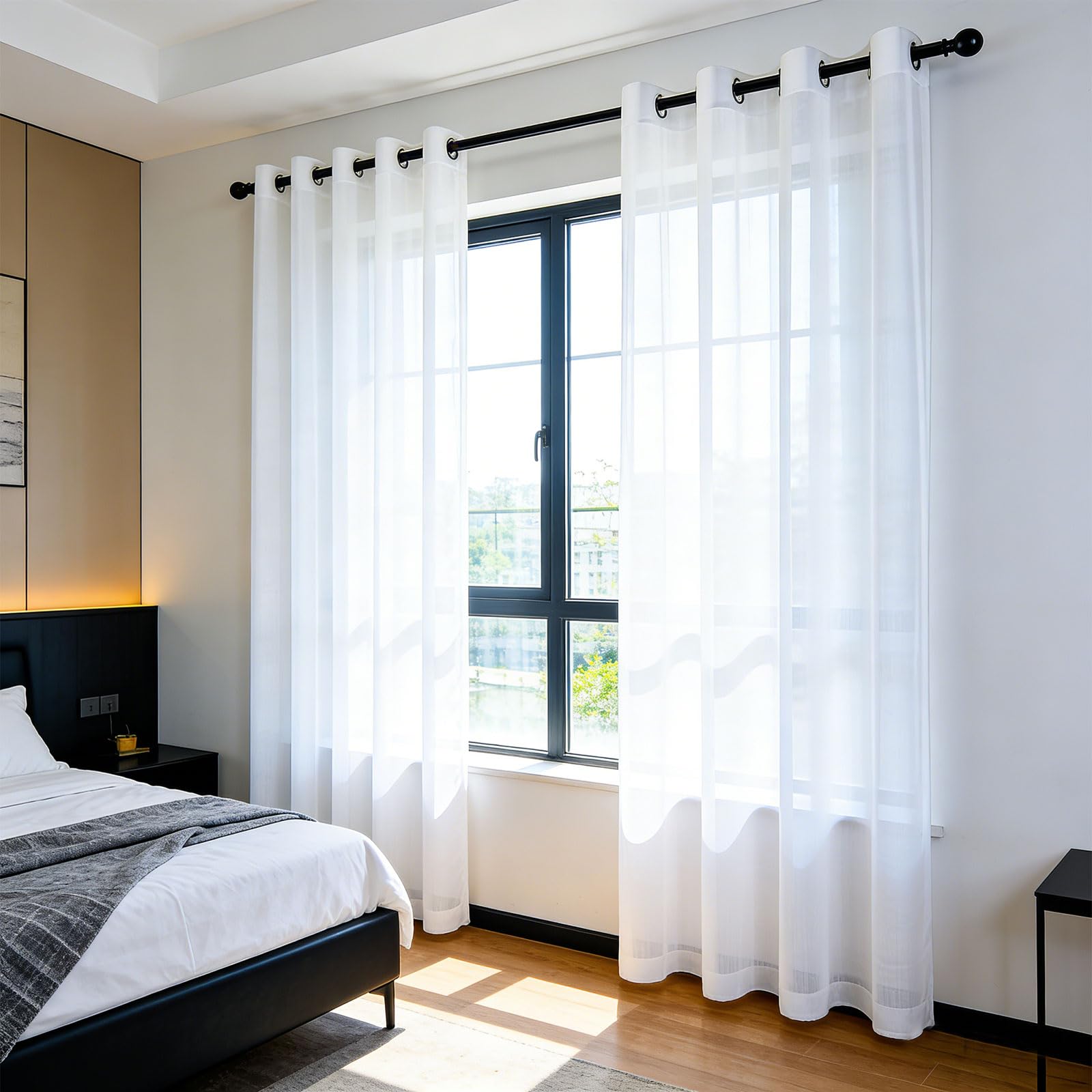 Cortinas de lino para salón de alta costura con ojales modernos