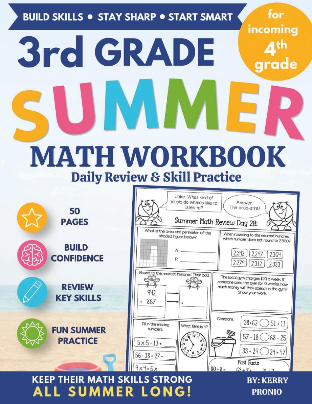 3rd Grade Summer Math Workbook Daily Review and Skill Practice: For Incoming 4th Grade